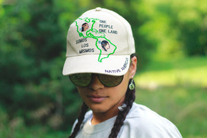 One People One Land Hat - Khaki color w/ Embroidered Design