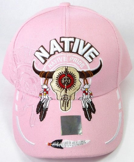 Native Pride Hat - Buffalo Skull and Feathers